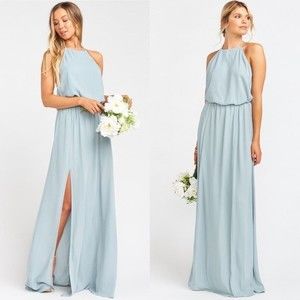 Show Me Your MuMu Heather Halter Dress, Silver Sage Crisp, Medium